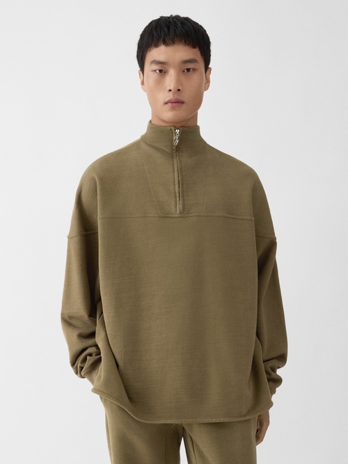 The Rond Carré zipped-rollneck sweatshirt